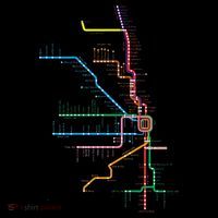 Chicago Trains Map T-Shirt thumb 7