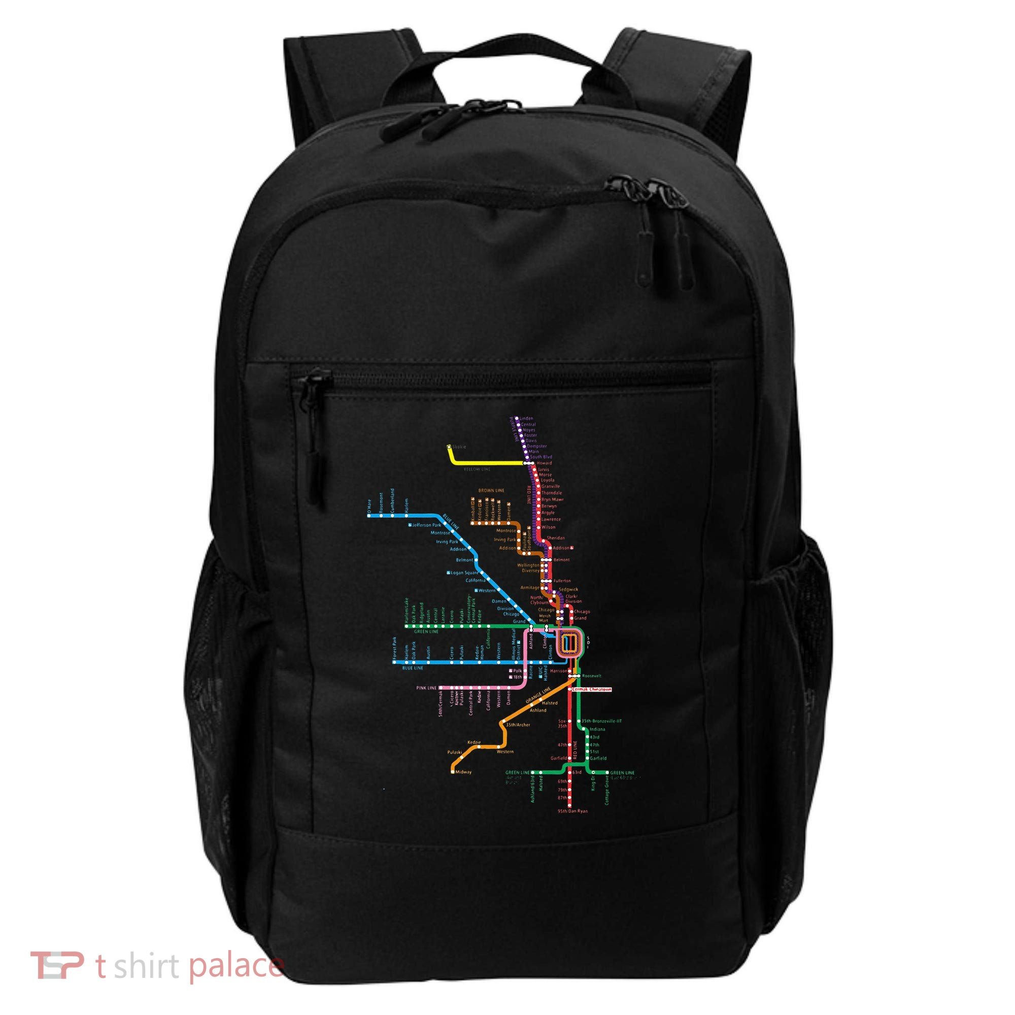 Chicago Trains Map Backpack
