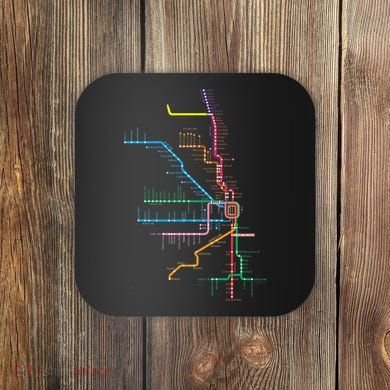 Chicago Trains Map Coaster