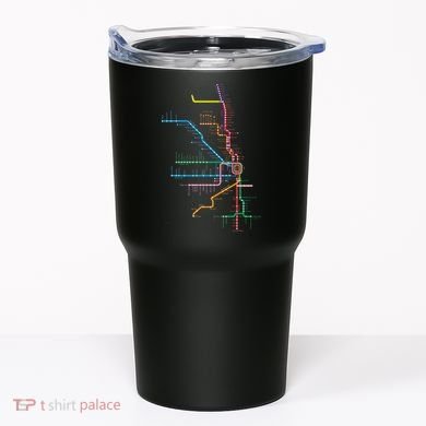 Chicago Trains Map Tumbler
