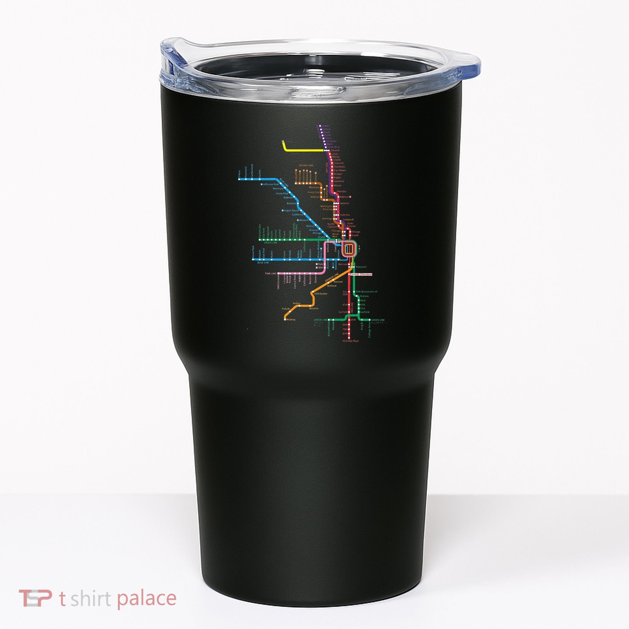Chicago Trains Map Tumbler
