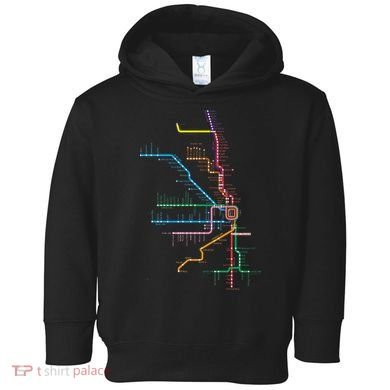 Chicago Trains Map Toddler Hoodie