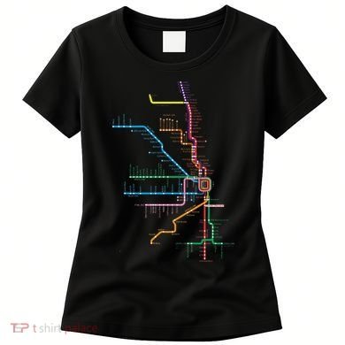 Chicago Trains Map Women's T-Shirt