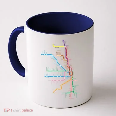 Chicago Trains Map Coffee Mug