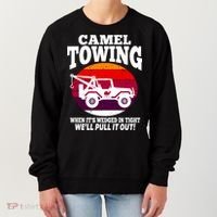 Camel Towing Meaningful Gift Funny Retro Camel Towing Funny Halloween Great Gift Women's Sweatshirt thumb 0
