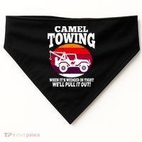 Camel Towing Meaningful Gift Funny Retro Camel Towing Funny Halloween Great Gift USA-Made Doggie Bandana thumb 0