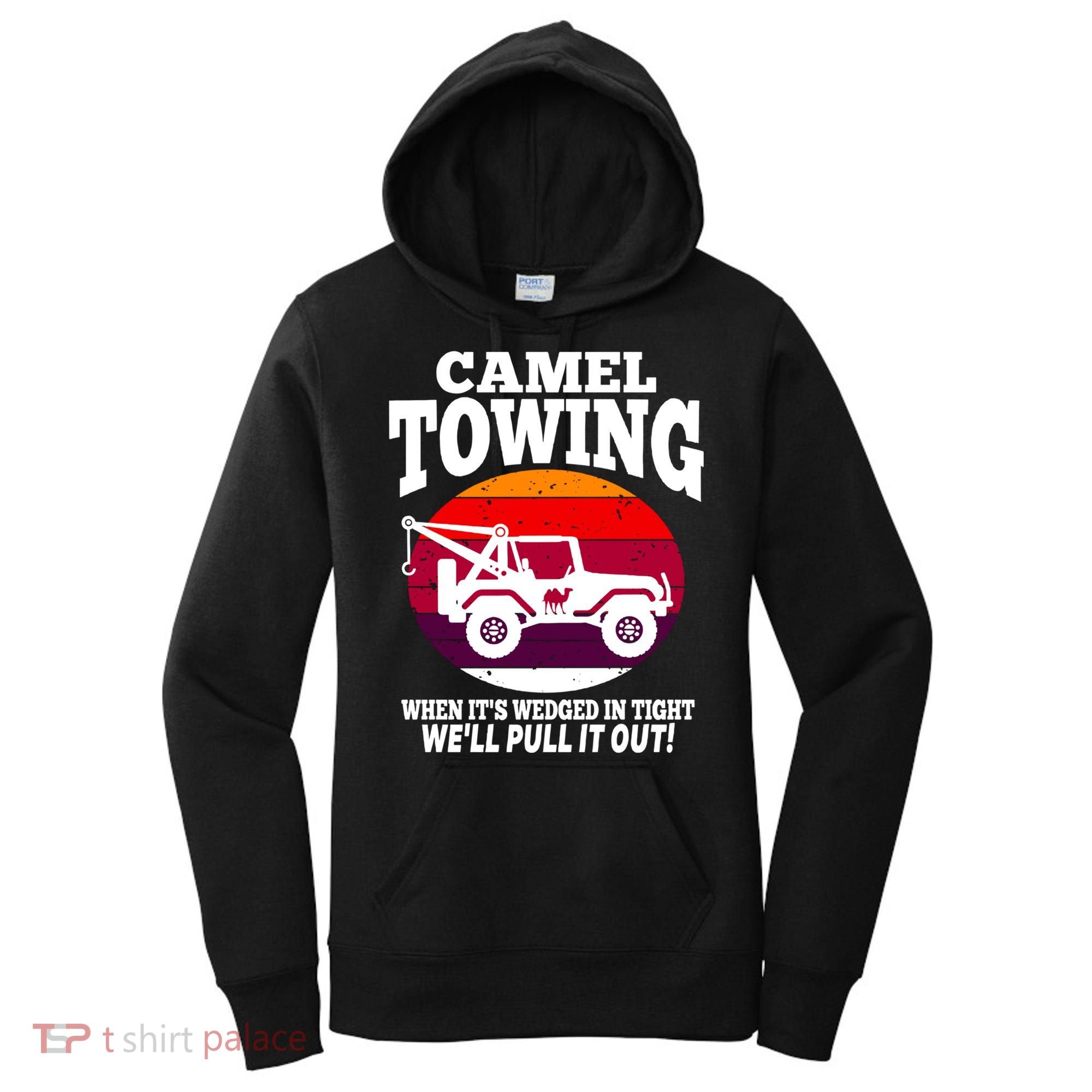 Camel Towing Meaningful Gift Funny Retro Camel Towing Funny Halloween Great Gift Women's Hoodie