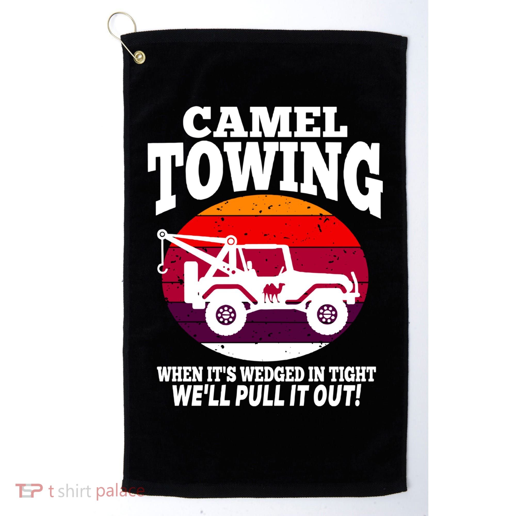 Camel Towing Meaningful Gift Funny Retro Camel Towing Funny Halloween Great Gift Golf Towel