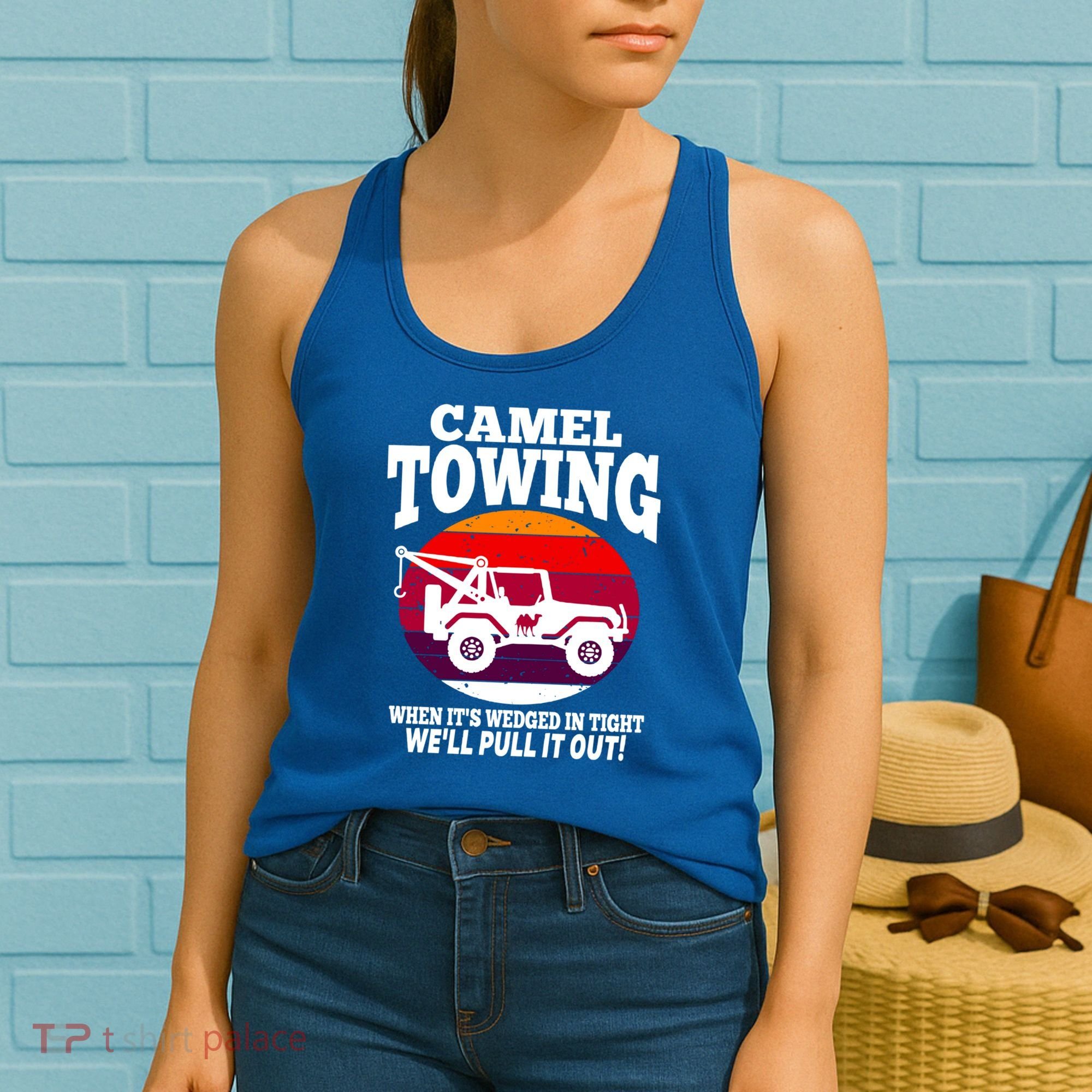 Camel Towing Meaningful Gift Funny Retro Camel Towing Funny Halloween Great Gift Women's Tank Top