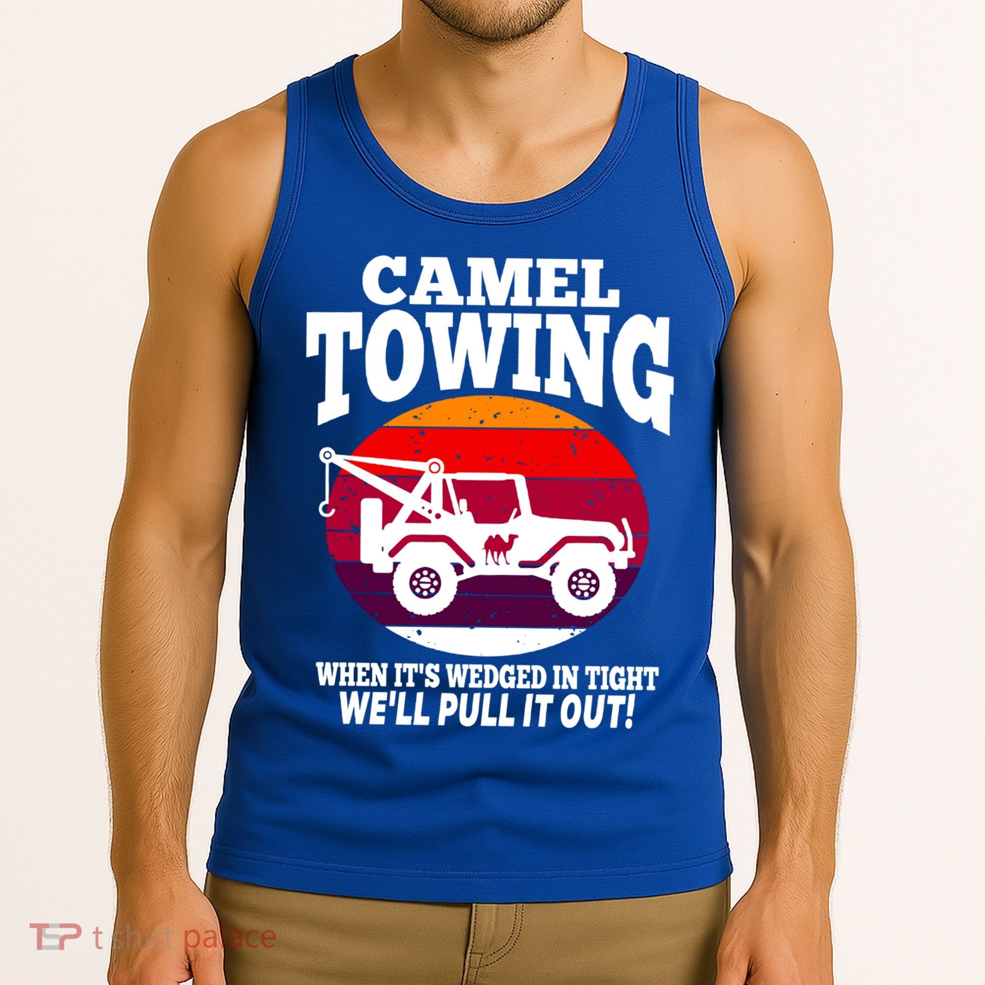 Camel Towing Meaningful Gift Funny Retro Camel Towing Funny Halloween Great Gift Tank Top