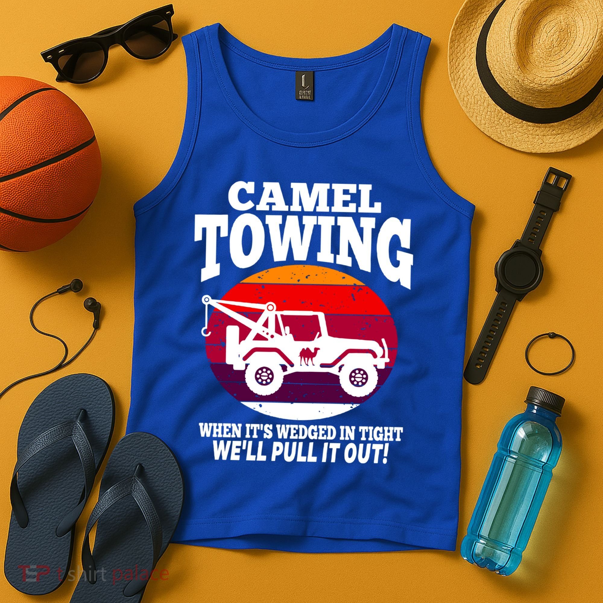 Camel Towing Meaningful Gift Funny Retro Camel Towing Funny Halloween Great Gift Tank Top