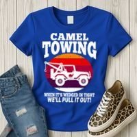 Camel Towing Meaningful Gift Funny Retro Camel Towing Funny Halloween Great Gift Women's T-Shirt thumb 3