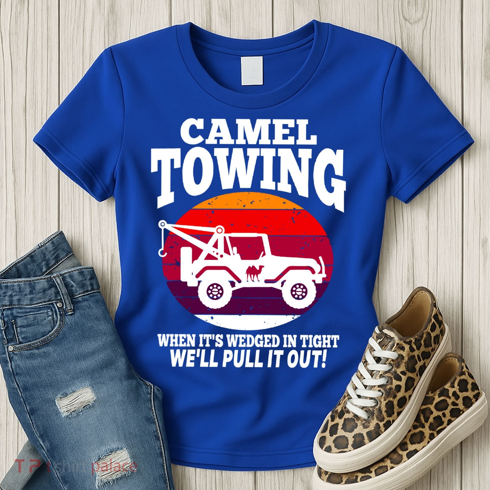 Camel Towing Meaningful Gift Funny Retro Camel Towing Funny Halloween Great Gift Women's T-Shirt