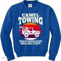 Camel Towing Meaningful Gift Funny Retro Camel Towing Funny Halloween Great Gift Kids Sweatshirt thumb 0
