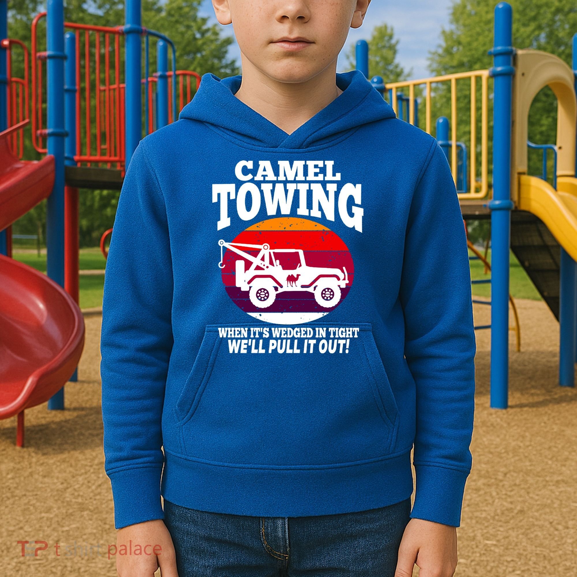 Camel Towing Meaningful Gift Funny Retro Camel Towing Funny Halloween Great Gift Kids Hoodie