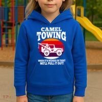 Camel Towing Meaningful Gift Funny Retro Camel Towing Funny Halloween Great Gift Kids Hoodie thumb 3