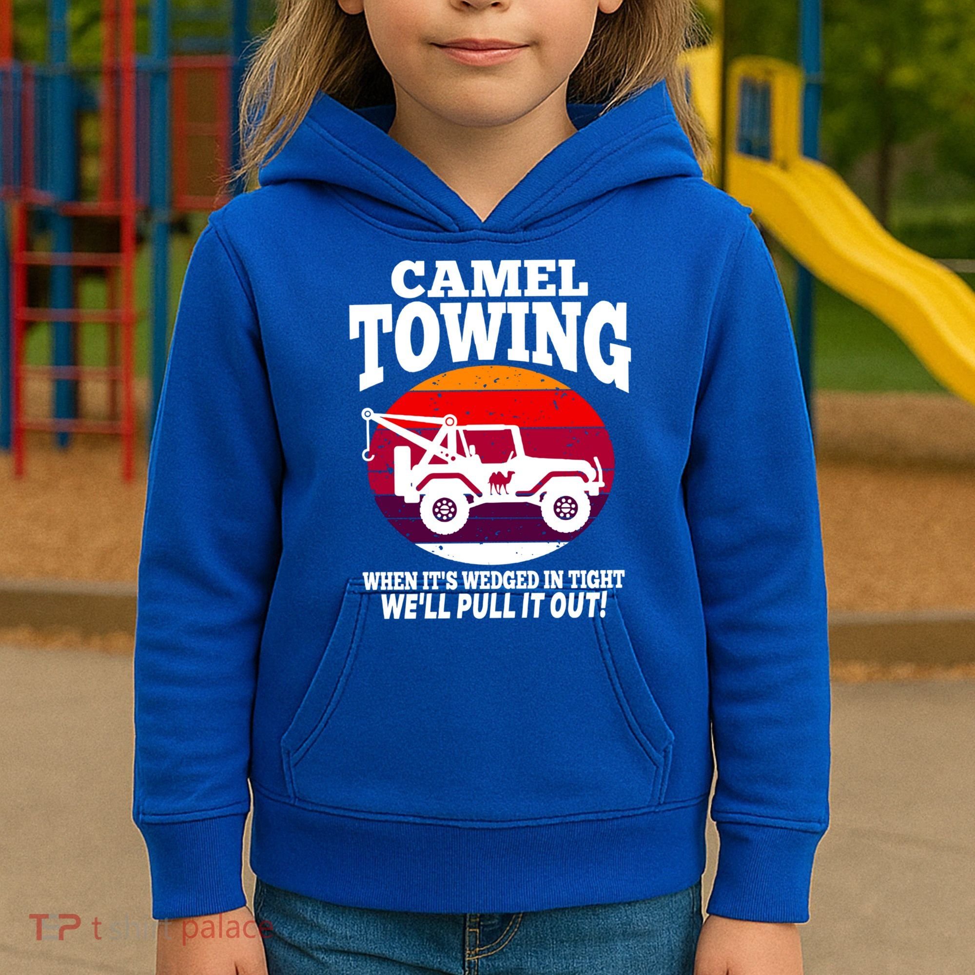 Camel Towing Meaningful Gift Funny Retro Camel Towing Funny Halloween Great Gift Kids Hoodie