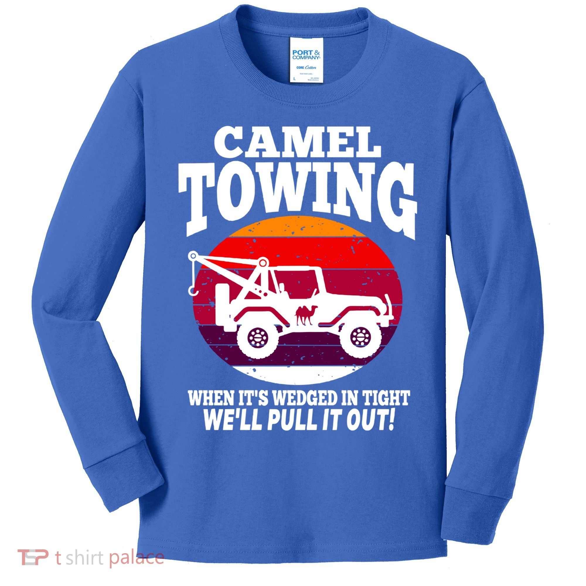 Camel Towing Meaningful Gift Funny Retro Camel Towing Funny Halloween Great Gift Kids Long Sleeve Shirt