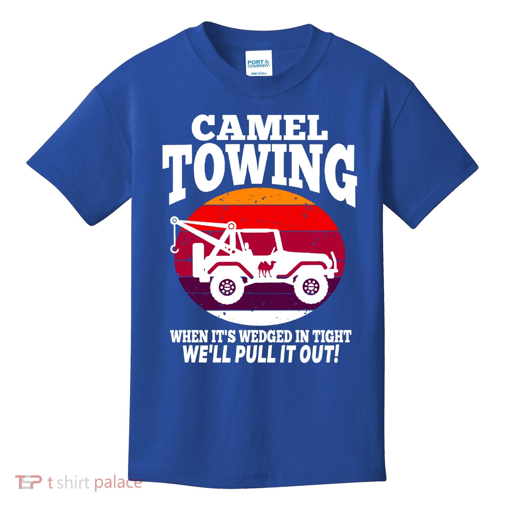 Camel Towing Meaningful Gift Funny Retro Camel Towing Funny Halloween Great Gift Kids T-Shirt