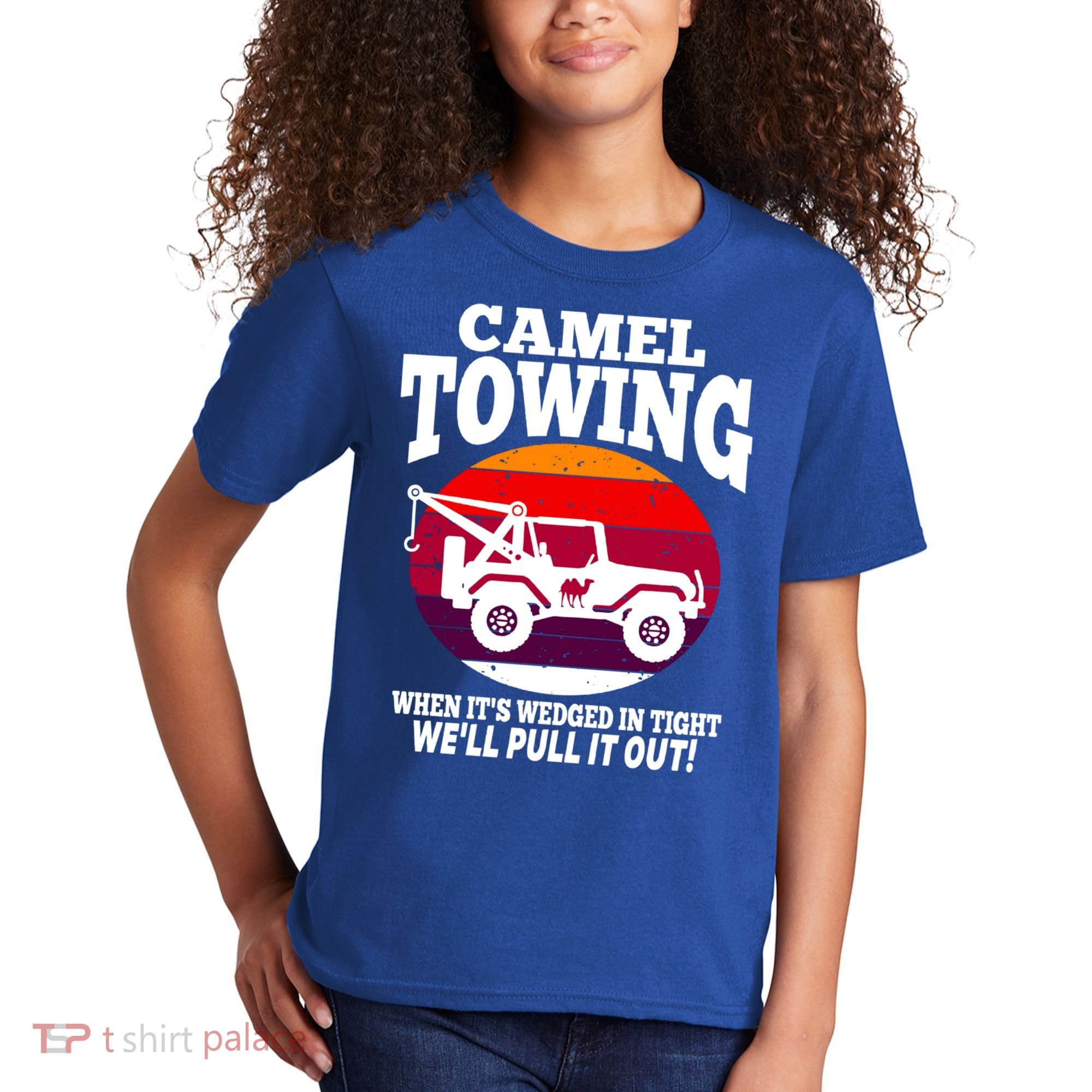 Camel Towing Meaningful Gift Funny Retro Camel Towing Funny Halloween Great Gift Kids T-Shirt