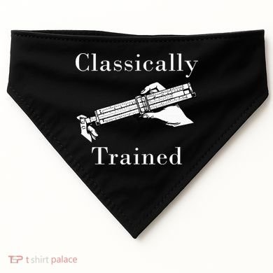 Classically Trained Mechanical Analog Calculator Slide Rule USA-Made Doggie Bandana