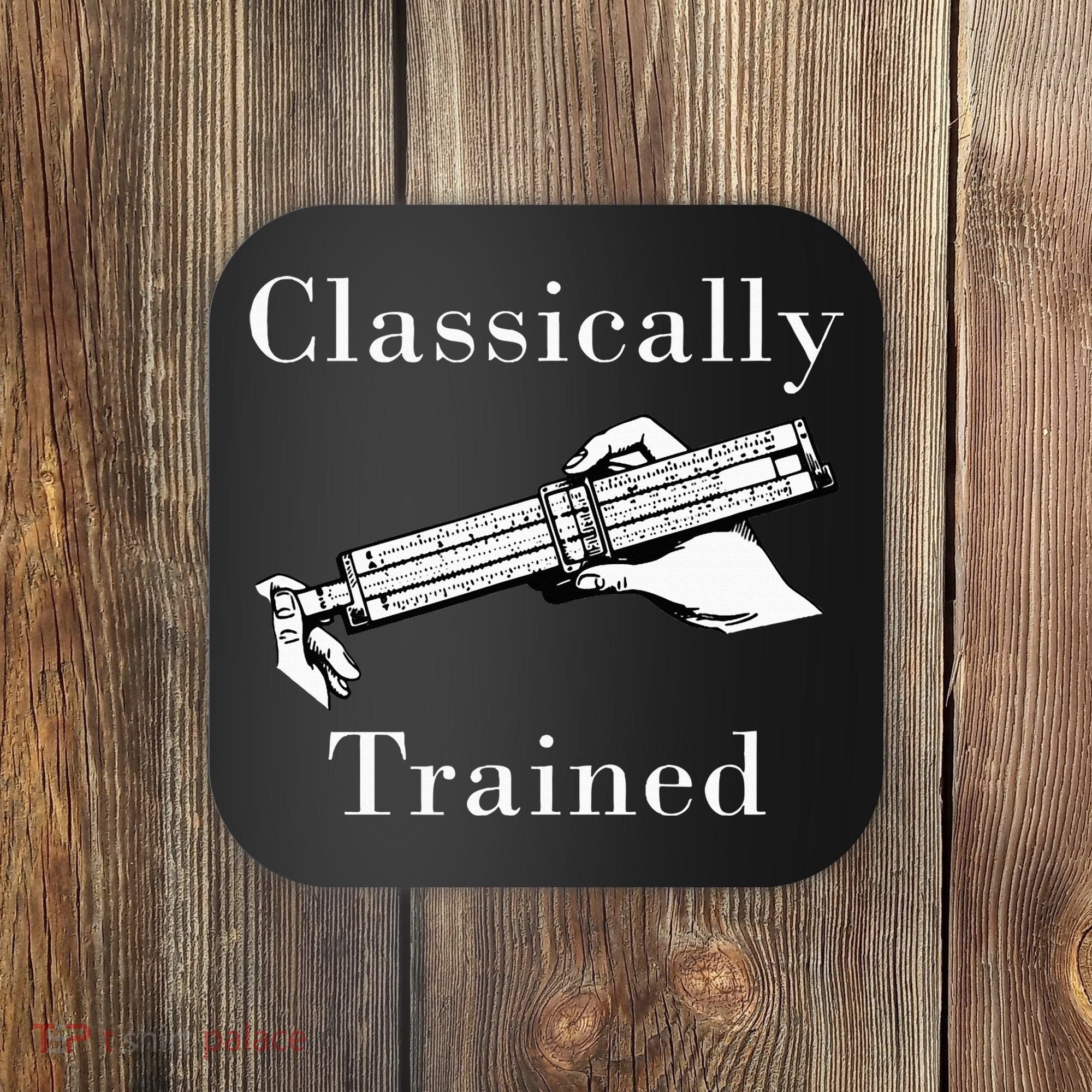 Classically Trained Mechanical Analog Calculator Slide Rule Coaster
