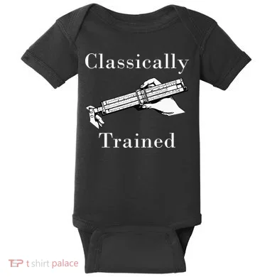 Classically Trained Mechanical Analog Calculator Slide Rule Baby Bodysuit
