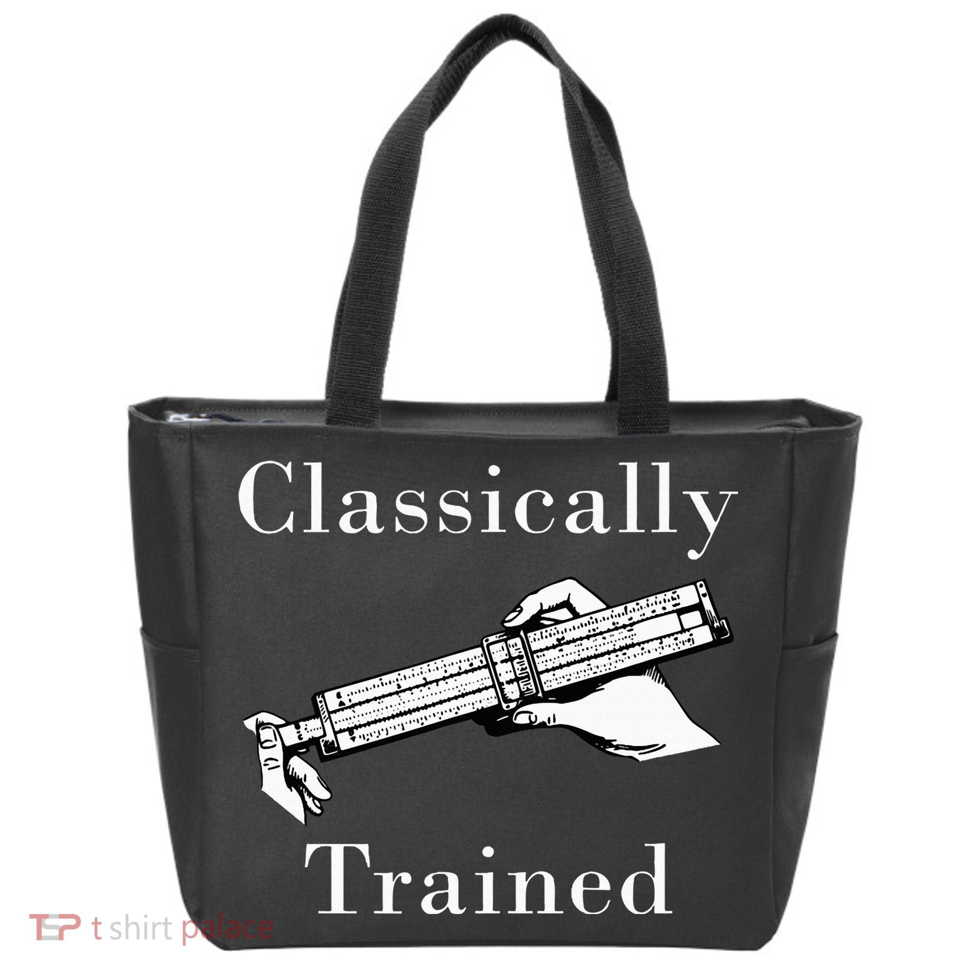 Classically Trained Mechanical Analog Calculator Slide Rule Tote Bag
