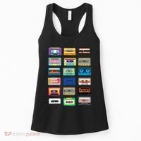 Cassette Tapes Mixtapes 1980s 1990s Radio Music Women's Tank Top thumb 0