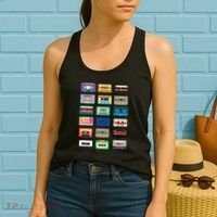 Cassette Tapes Mixtapes 1980s 1990s Radio Music Women's Tank Top thumb 2