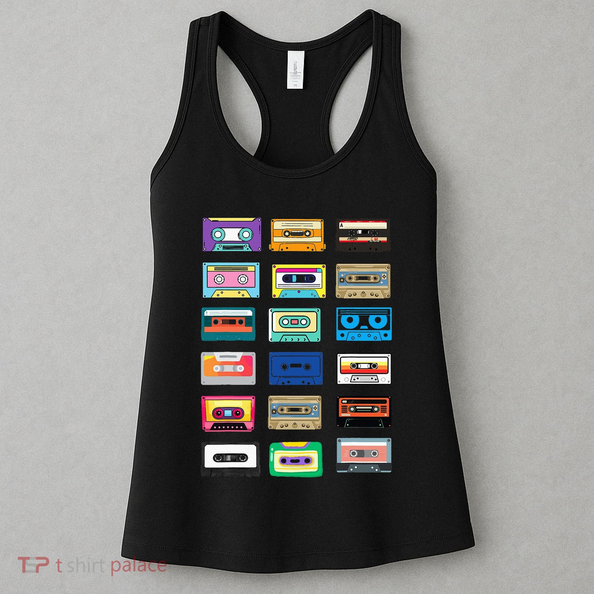 Cassette Tapes Mixtapes 1980s 1990s Radio Music Women's Tank Top