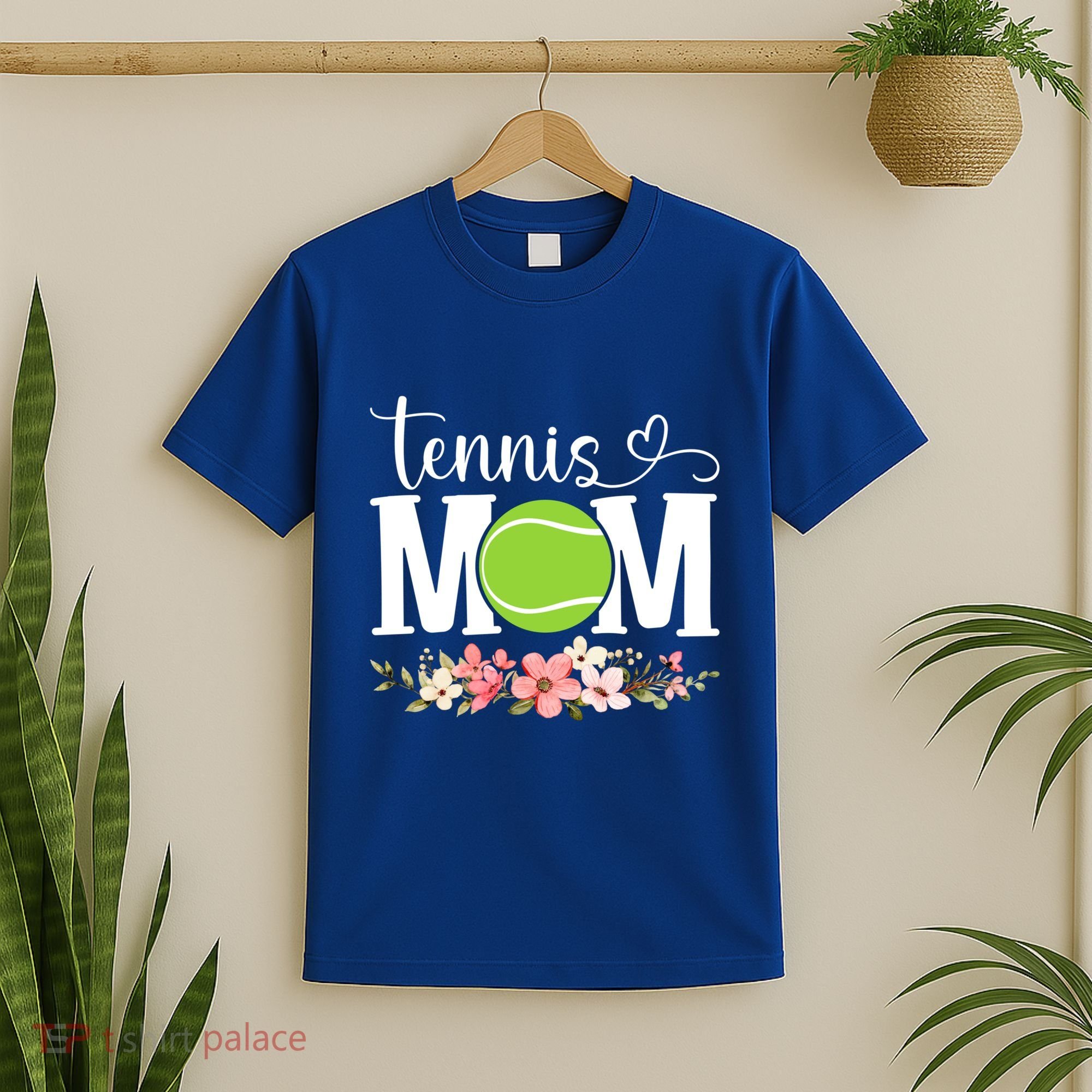 Cool Tennis Mom Flower Mom MotherS Day Cute Mom Tennis Mama Gift T-Shirt