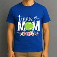 Cool Tennis Mom Flower Mom MotherS Day Cute Mom Tennis Mama Gift T-Shirt thumb 3