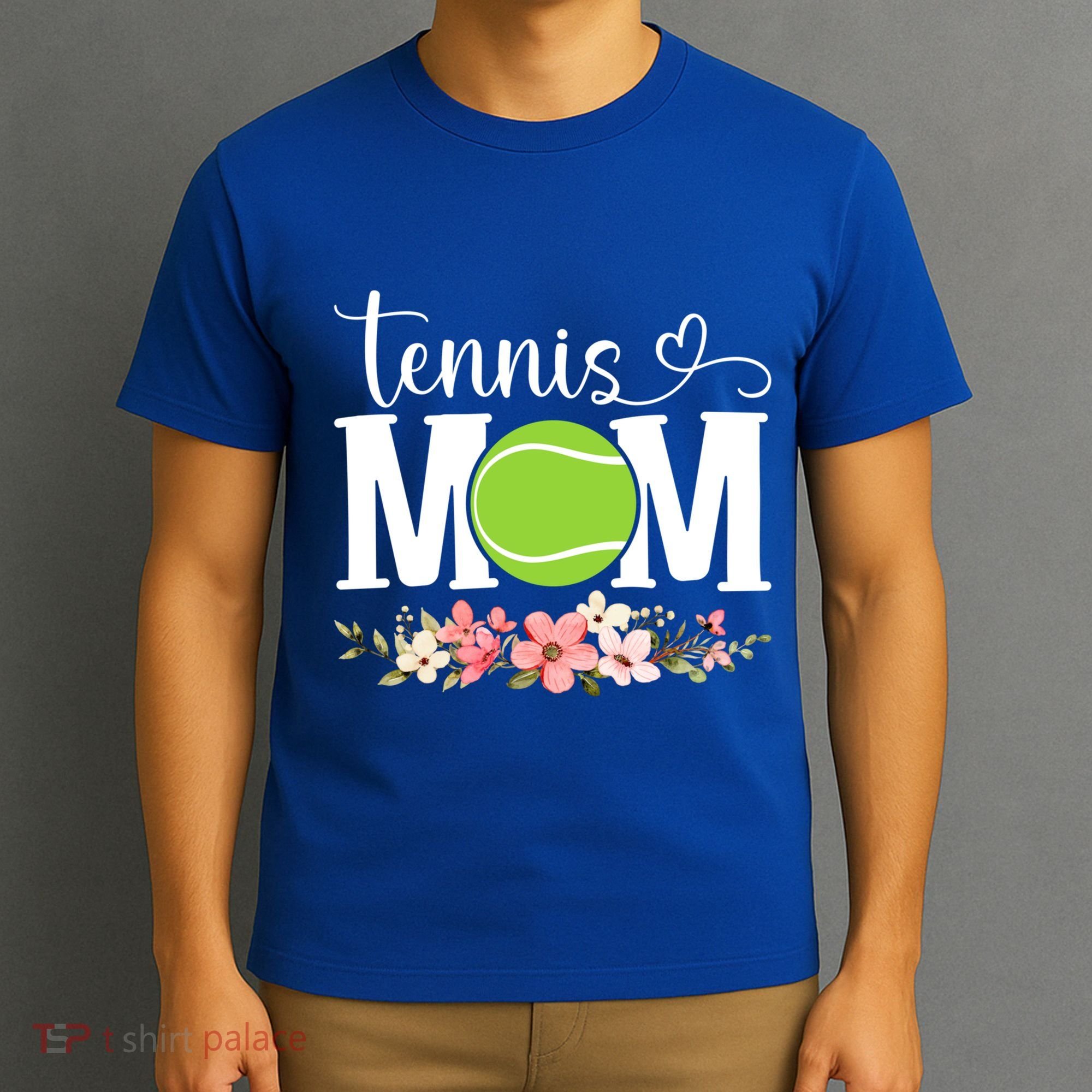 Cool Tennis Mom Flower Mom MotherS Day Cute Mom Tennis Mama Gift T-Shirt