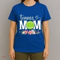 Cool Tennis Mom Flower Mom MotherS Day Cute Mom Tennis Mama Gift T-Shirt thumb 4