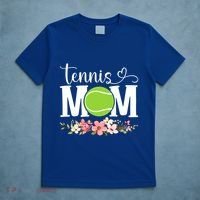 Cool Tennis Mom Flower Mom MotherS Day Cute Mom Tennis Mama Gift T-Shirt thumb 5