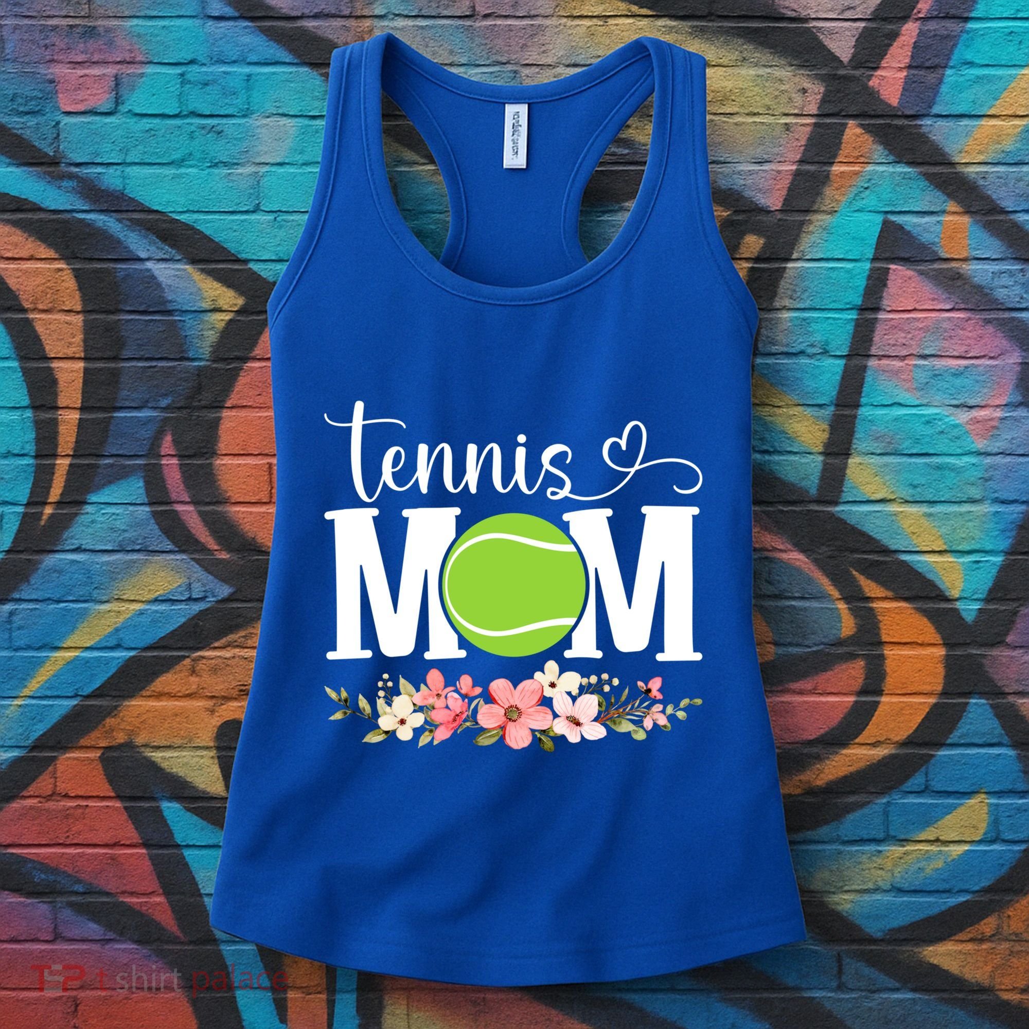 Cool Tennis Mom Flower Mom MotherS Day Cute Mom Tennis Mama Gift Women's Tank Top