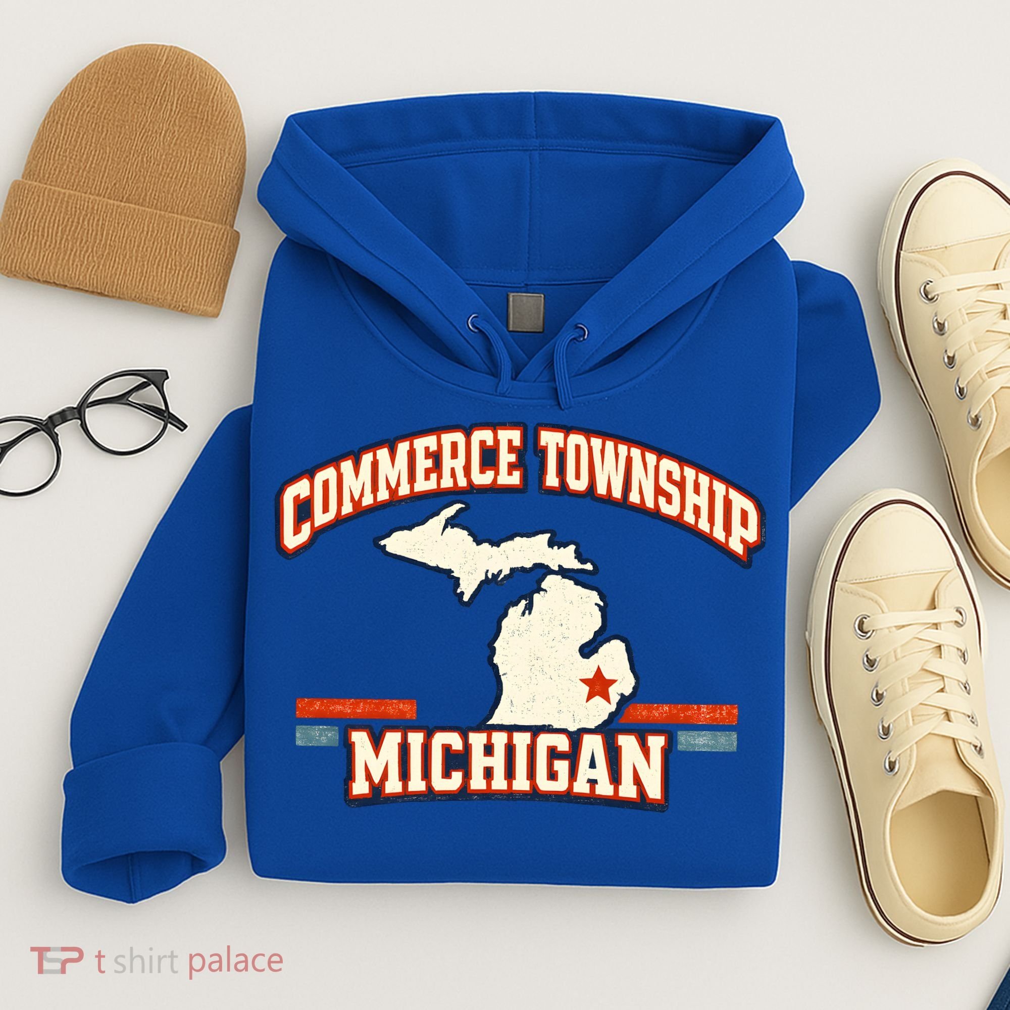 Commerce Township MI Classic Hometown Pride Hoodie