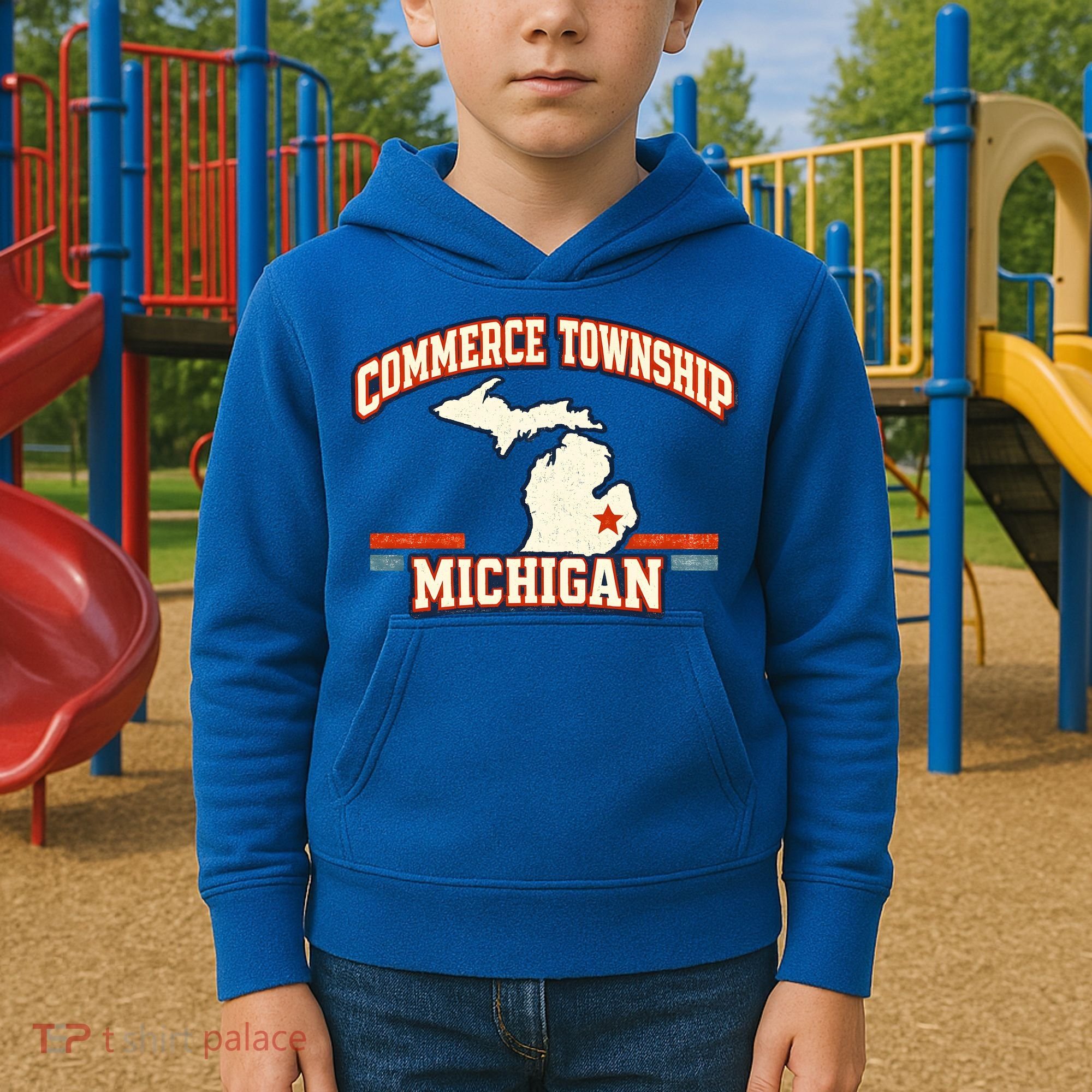 Commerce Township MI Classic Hometown Pride Kids Hoodie