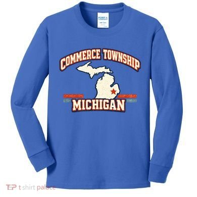 Commerce Township MI Classic Hometown Pride Kids Long Sleeve Shirt