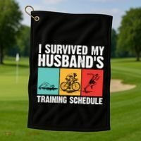 Cool Triathlon Mom Swimming Running Swim Bike Run Gift Golf Towel thumb 1