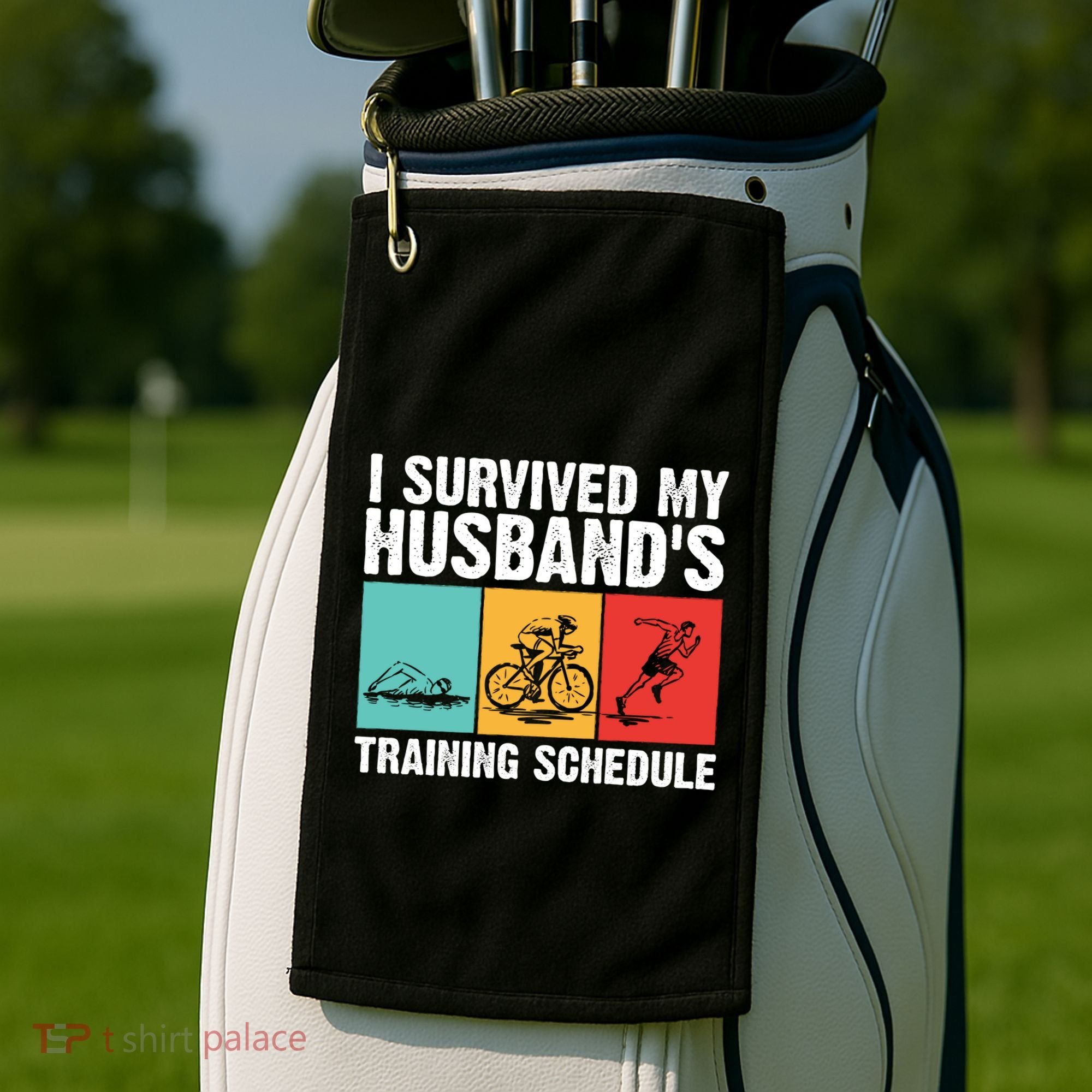 Cool Triathlon Mom Swimming Running Swim Bike Run Gift Golf Towel