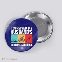 Cool Triathlon Mom Swimming Running Swim Bike Run Gift Button thumb 0