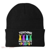 Cute Teaching My Favorite Peeps Happy Easter Day Teacher Beanie thumb 0