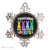 Cute Teaching My Favorite Peeps Happy Easter Day Teacher Ornament thumb 0