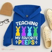 Cute Teaching My Favorite Peeps Happy Easter Day Teacher Hoodie thumb 4