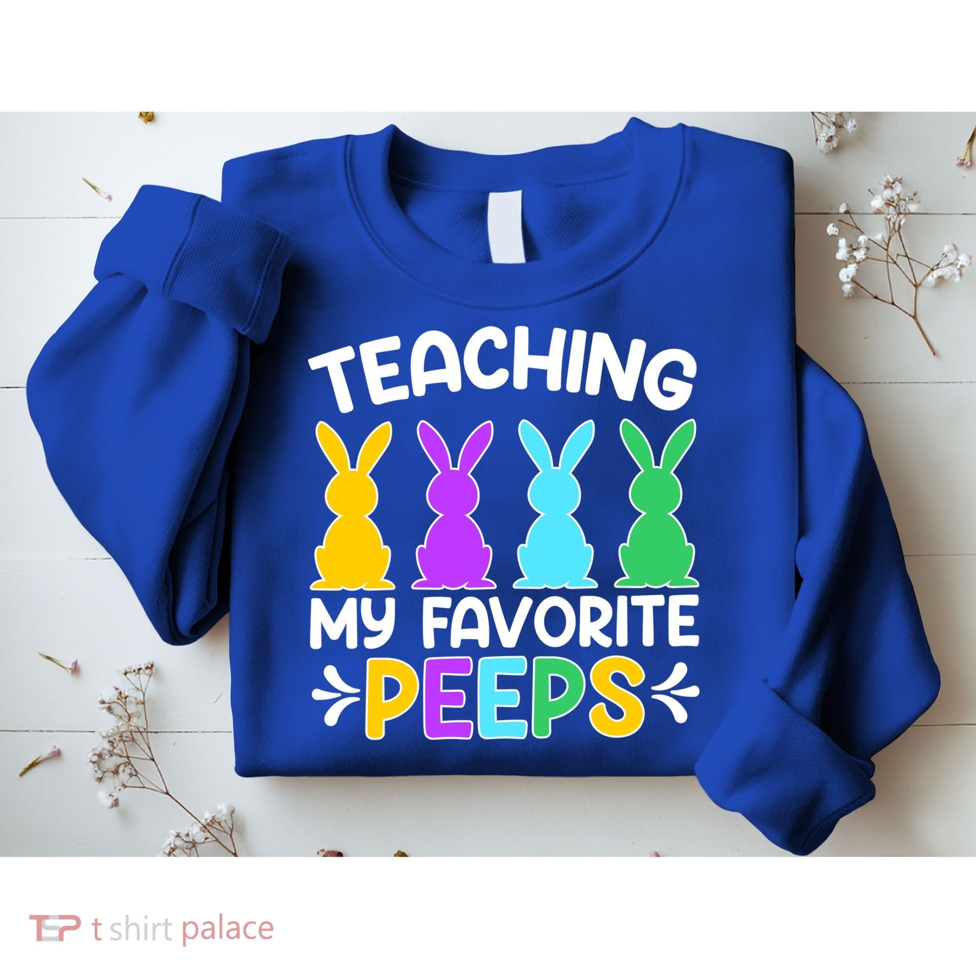Cute Teaching My Favorite Peeps Happy Easter Day Teacher Sweatshirt