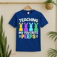 Cute Teaching My Favorite Peeps Happy Easter Day Teacher T-Shirt thumb 2