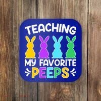 Cute Teaching My Favorite Peeps Happy Easter Day Teacher Coaster thumb 0