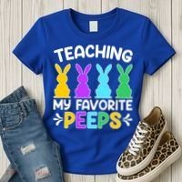Cute Teaching My Favorite Peeps Happy Easter Day Teacher Women's T-Shirt thumb 3